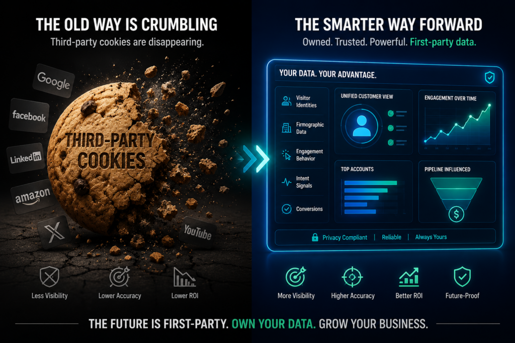  first-party data vs third-party cookies comparison for B2B marketing