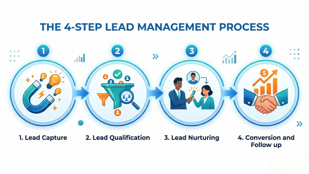 B2B lead management workflow from capture to conversion