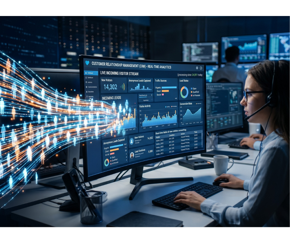 Website visitor tracking software connected to CRM pipeline