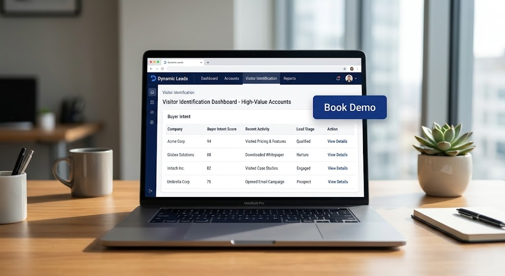 Dynamic Leads website visitor identification software interface