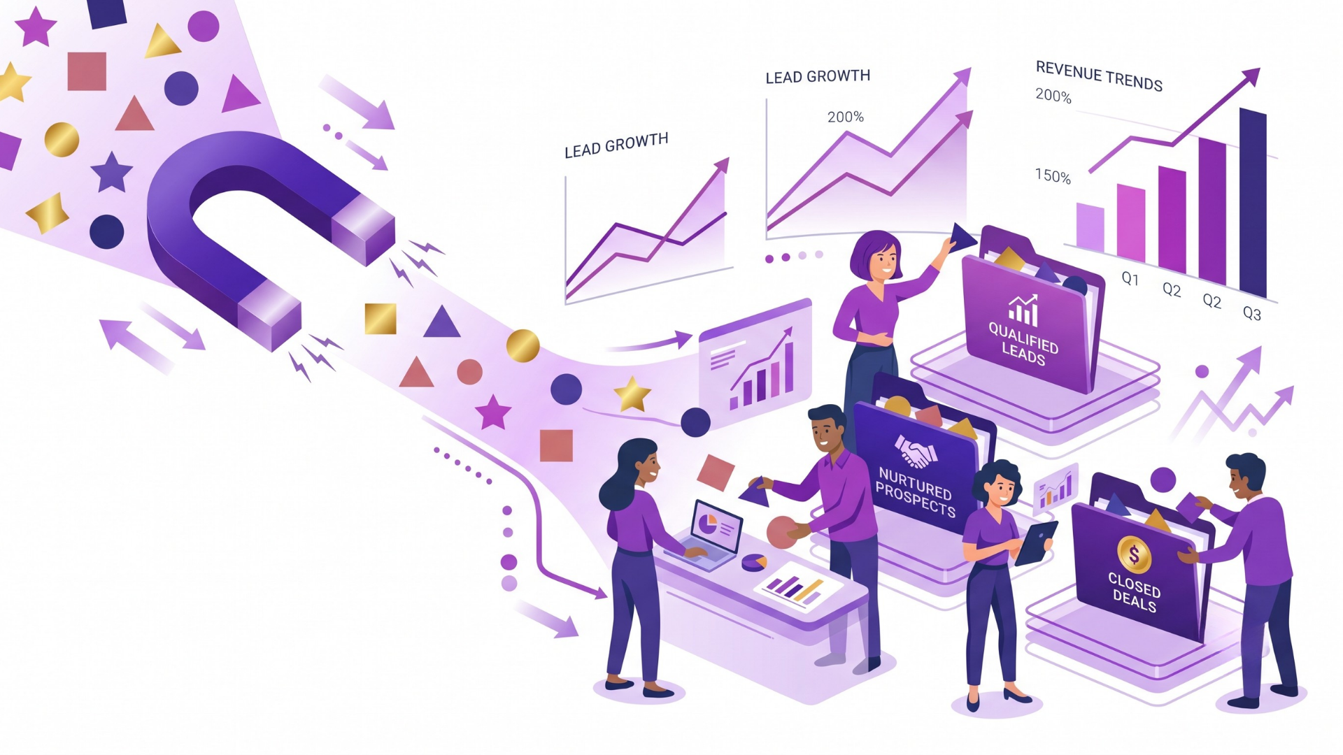 Lead management process turning website visitors into sales leads