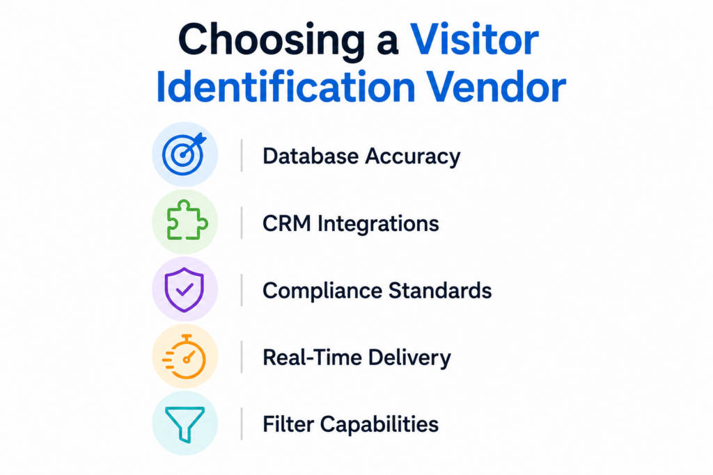 Infographic showing how businesses identify anonymous web traffic using website visitor tracking software to reveal companies, enrich CRM records, qualify leads, and drive B2B pipeline growth.